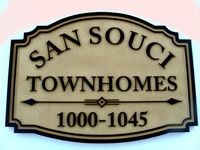 K20367 - Carved HDU Directional Address Signs for Sans Souci Townhomes