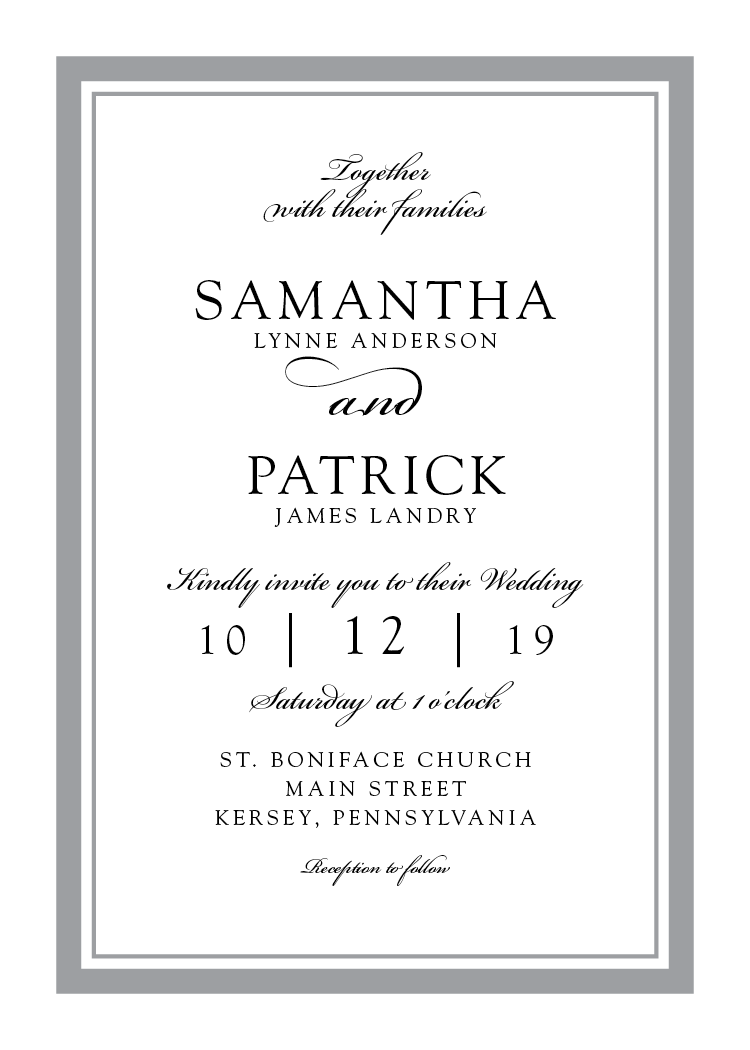Formal Wedding Invitation