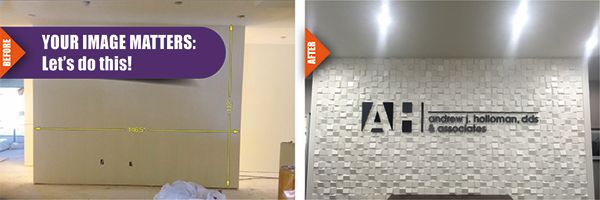 Dimensional signage indoors and exterior
