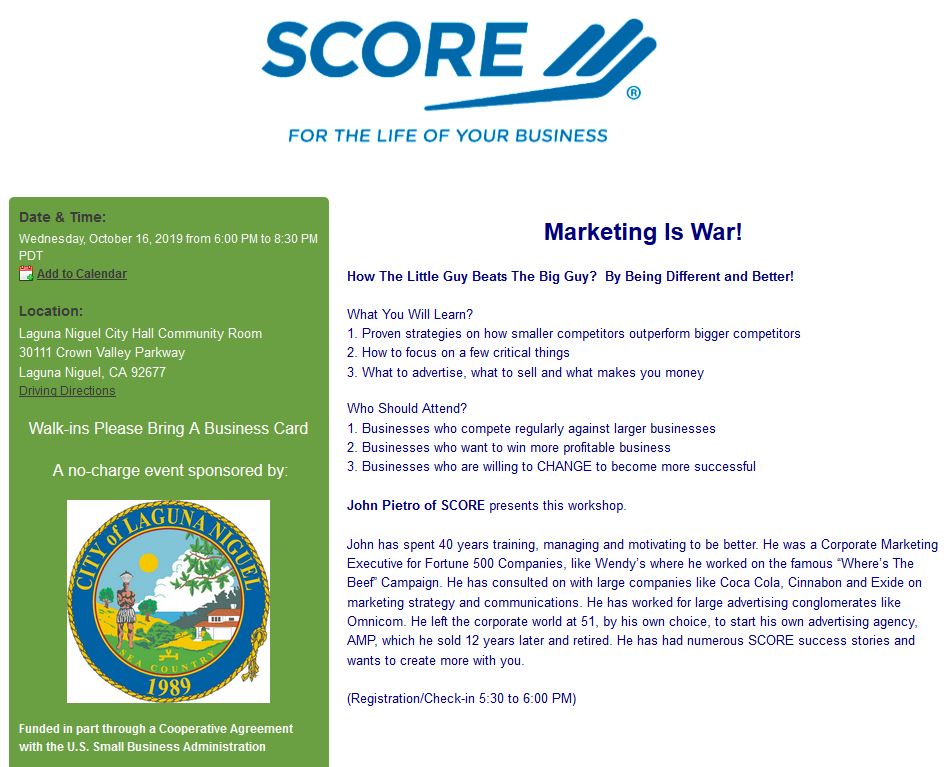 FREE SCORE Business Training