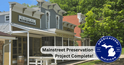 Historic Mainstreet buildings after exterior paint and repairs completed. 