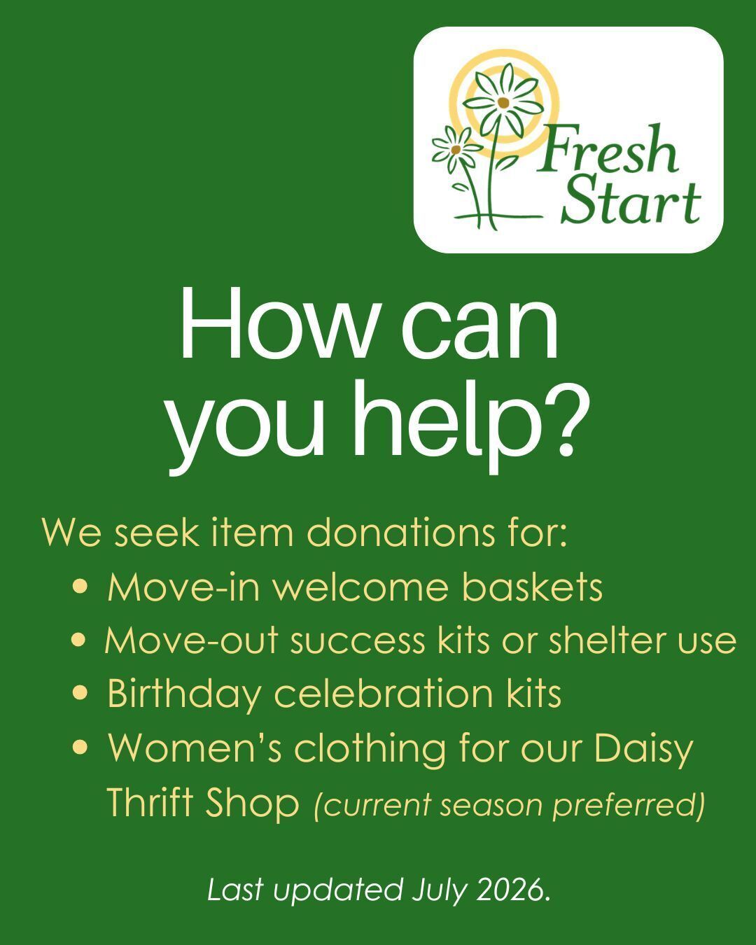 How can you help?