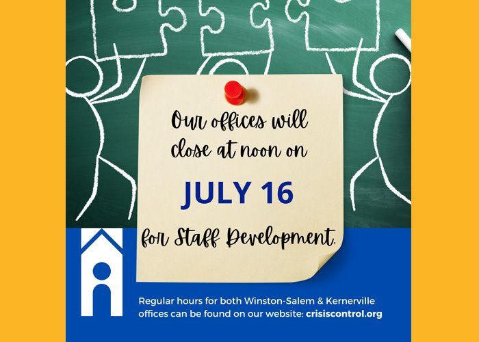 Closing at noon on Wednesday, July 16.