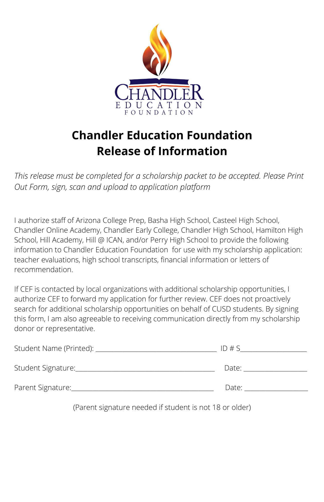 Downloadable Release of Information