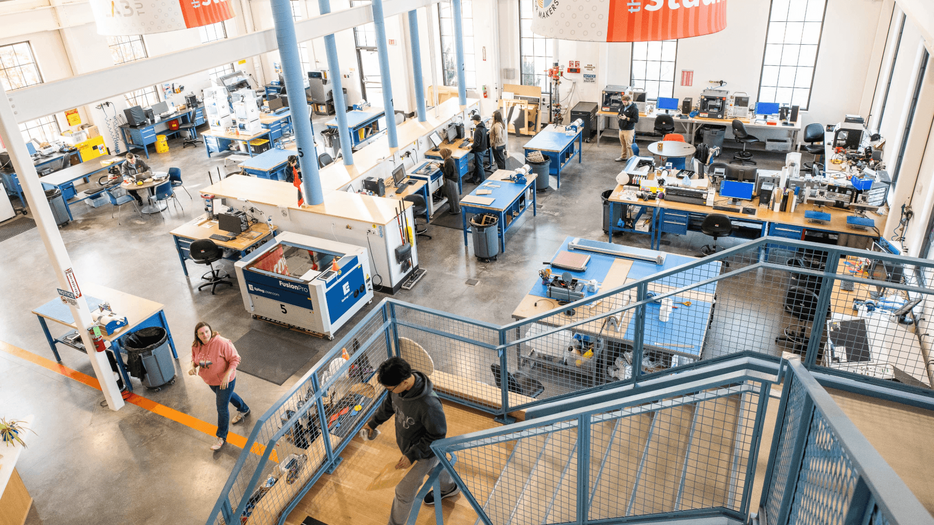 Interior of building of Fab Lab of Tulsa.