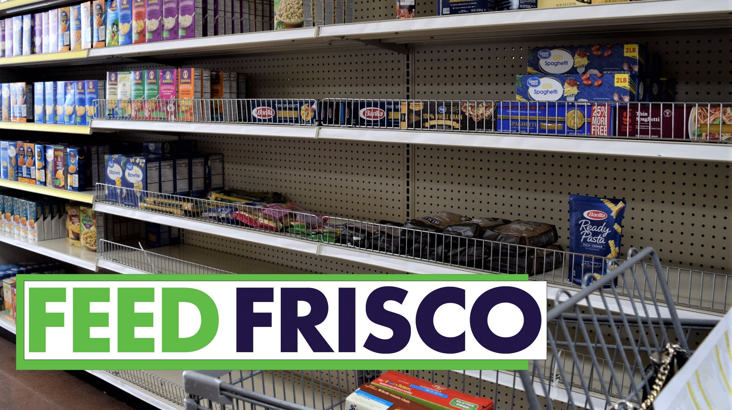 Image: FeedFrisco logo with empty FFS Market Shelves