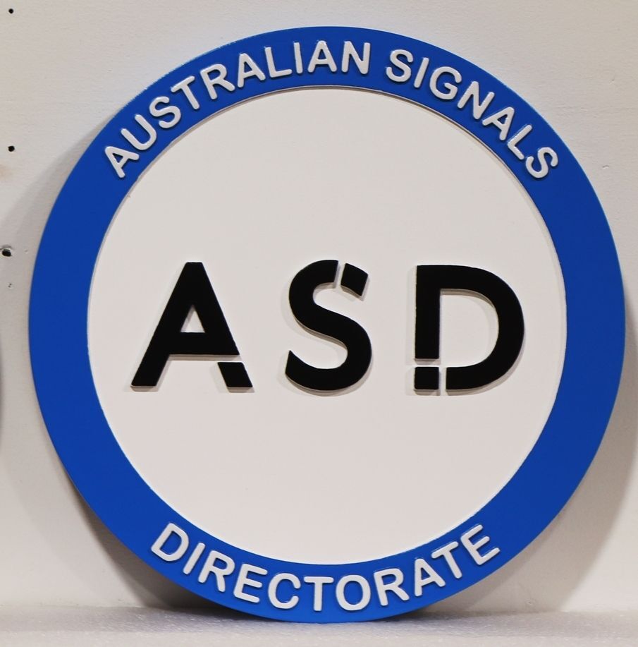 EP-1182 - Carved 2.5-D Multi-Level Emblem of the Australian Signals Directorate (ASD)