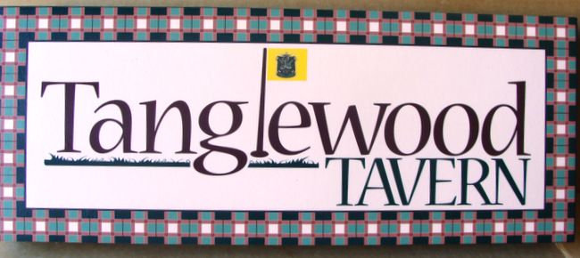 RB27121 - Elegant Engraved  Sign for the "Tanglewood Tavern"