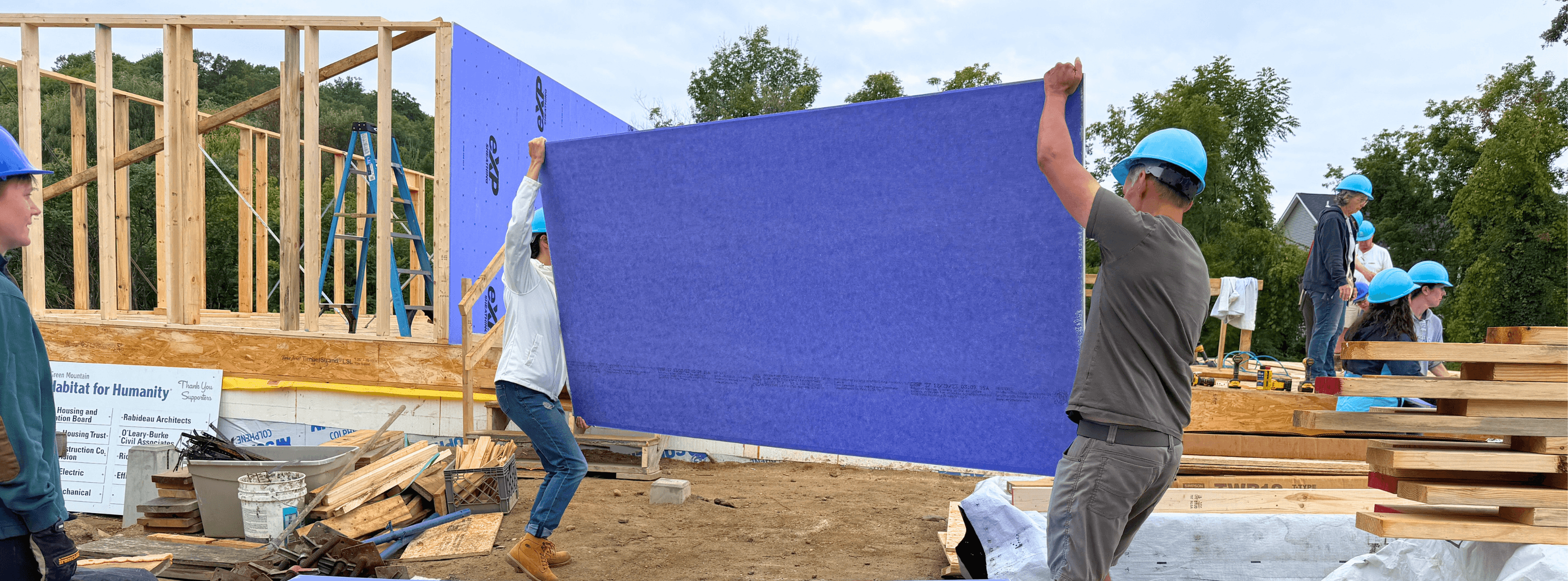 Construction Volunteers Working