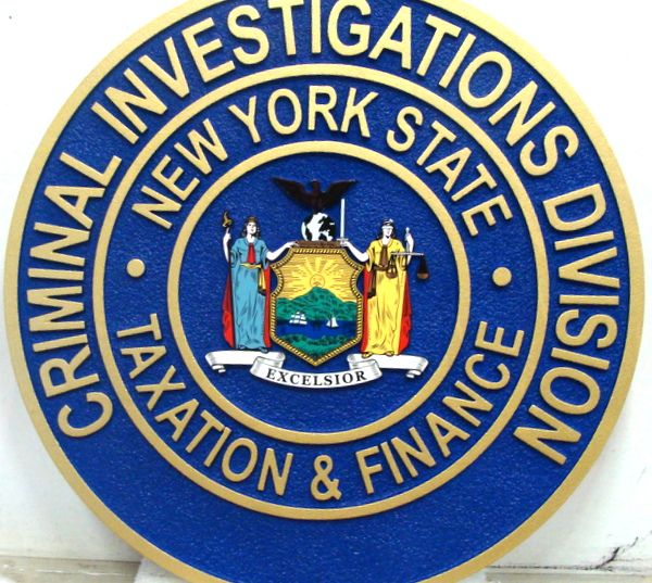 W32375 - 2.5-D Carved HDU Wall Plaque for the Criminal Investigations Division, State of New York