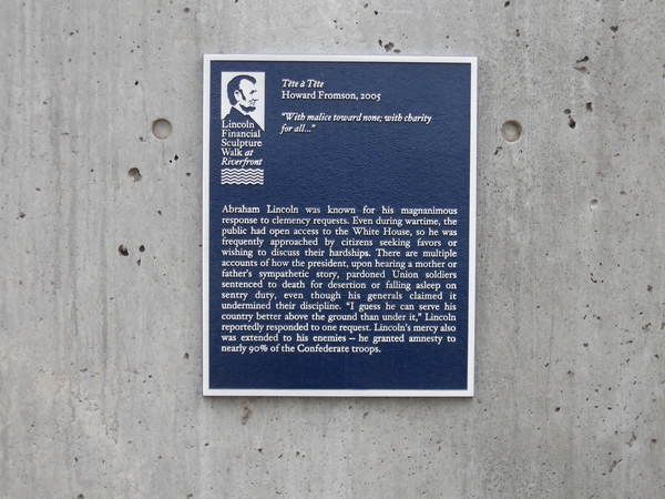 Cast Aluminum Plaque, Photo Image of Lincoln, Lots of Copy, Riverfront Park Lincoln Walk Project, One of Many