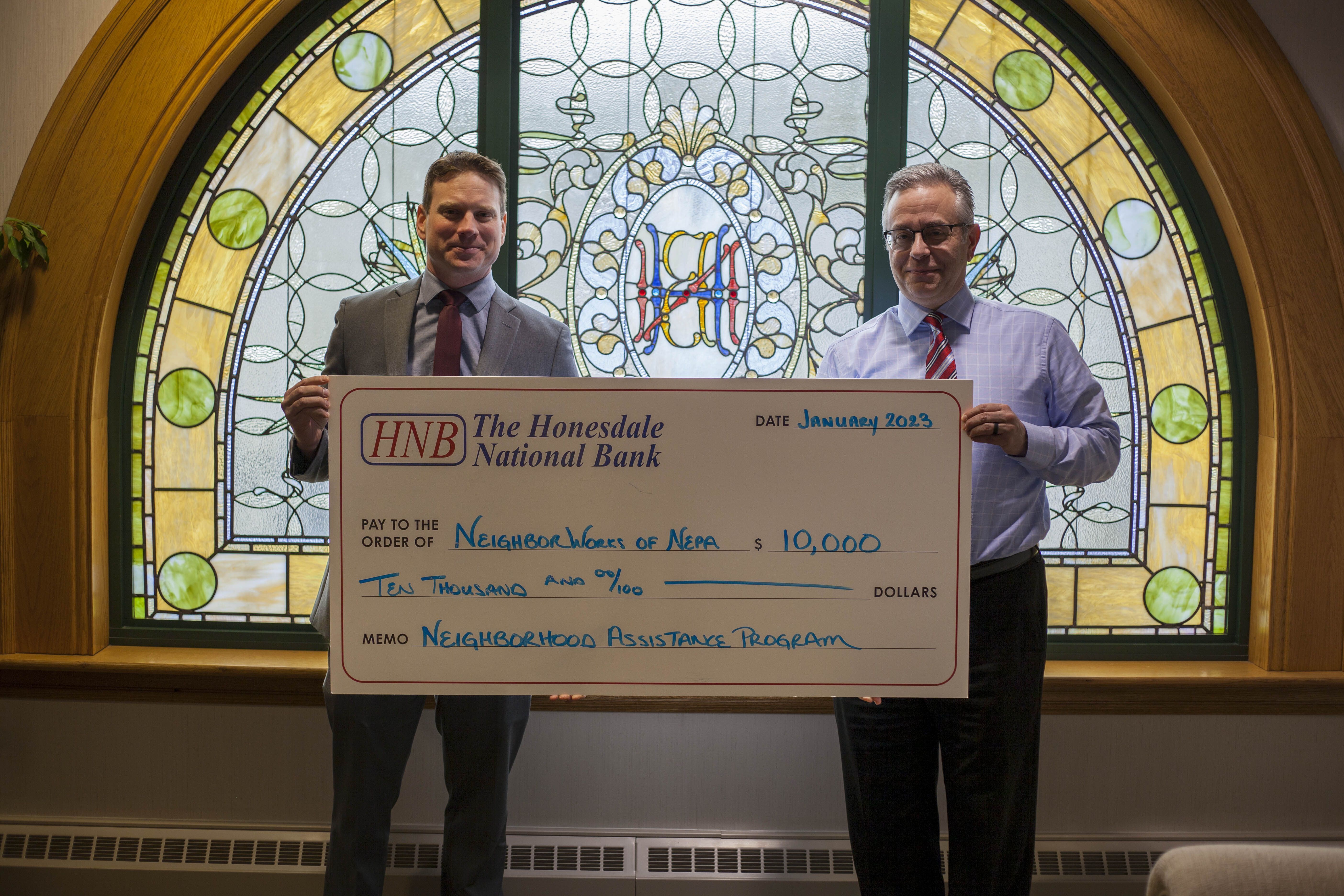 NeighborWorks receives contribution from Honesdale National Bank