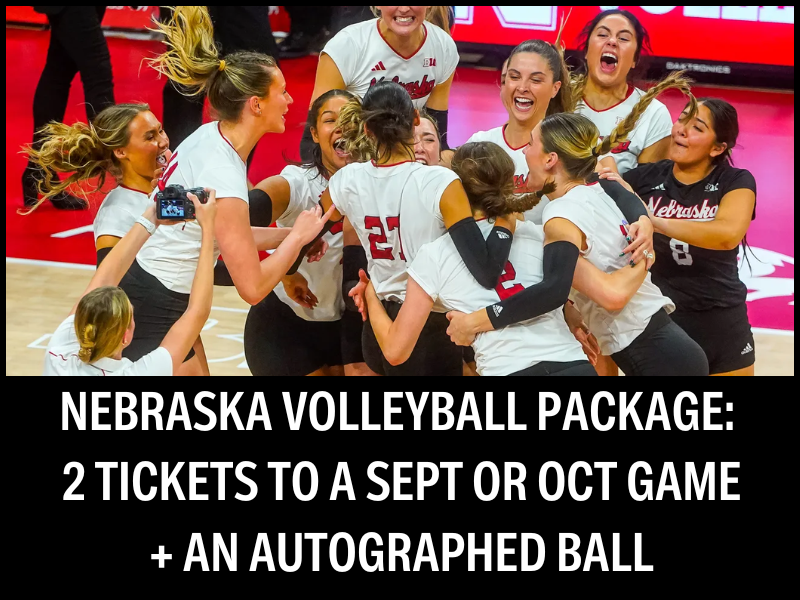 Nebraska Volleyball package: 2 tickets to a match (Sept or Oct) and an autographed volleyball