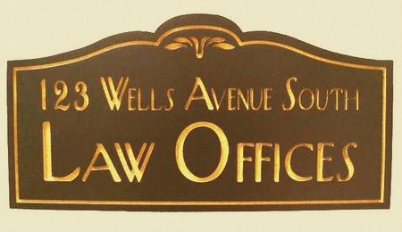 A10213 - Stained Cedar Attorney Sign, Metallic Gold Paint for Text