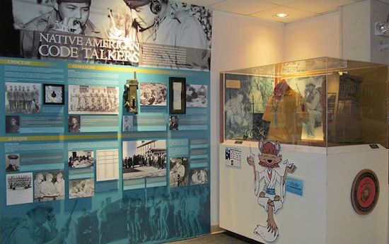 Main portion of NCM Native American Code Talker exhibit