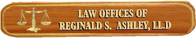 A10412 - Mahogany Attorney Sign with Carved 3-D Scales and Text 