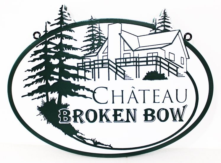 M22067A - Engraved HDU Sign "Chateau Broken Bow"