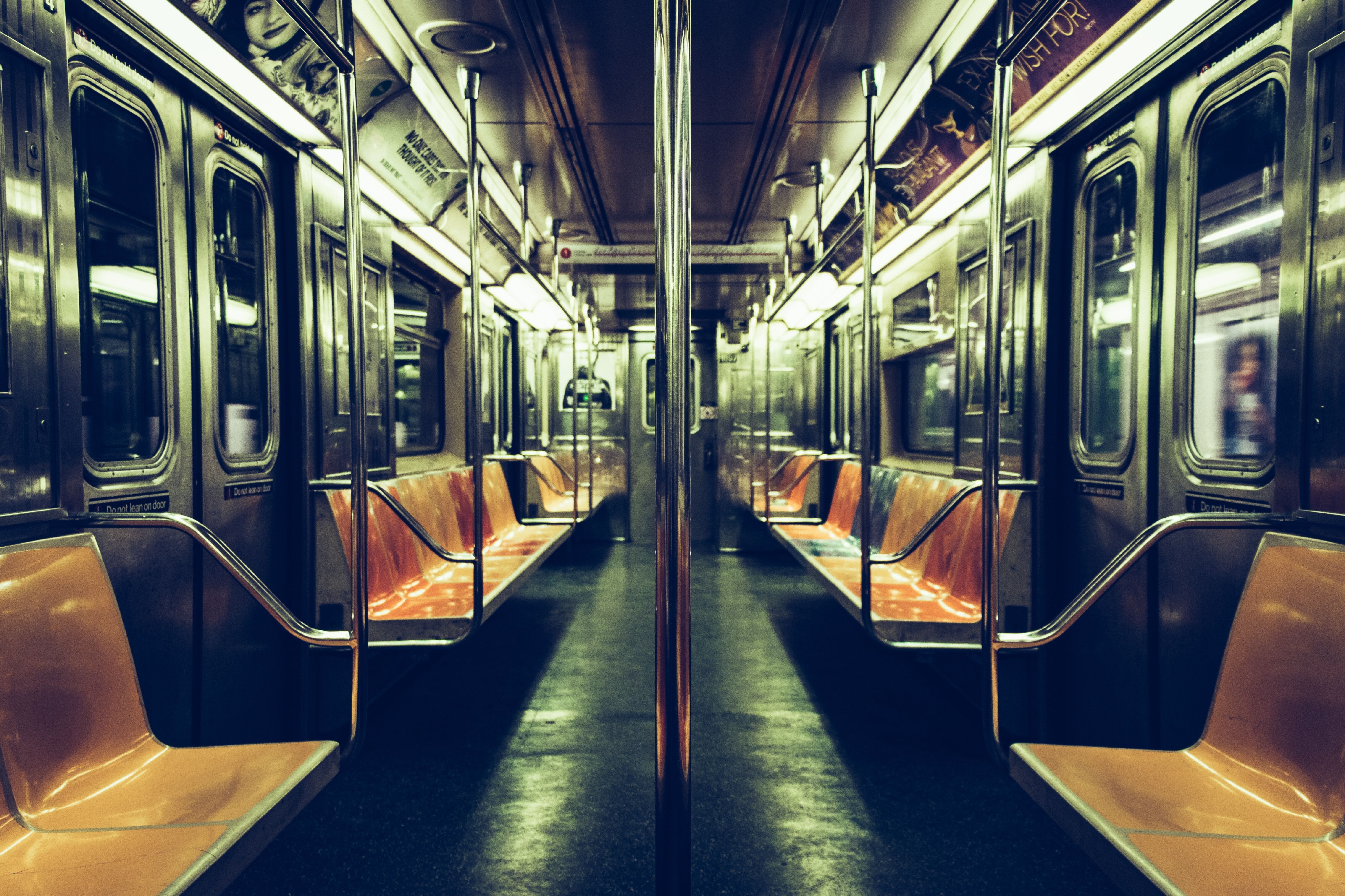 Empty subway train