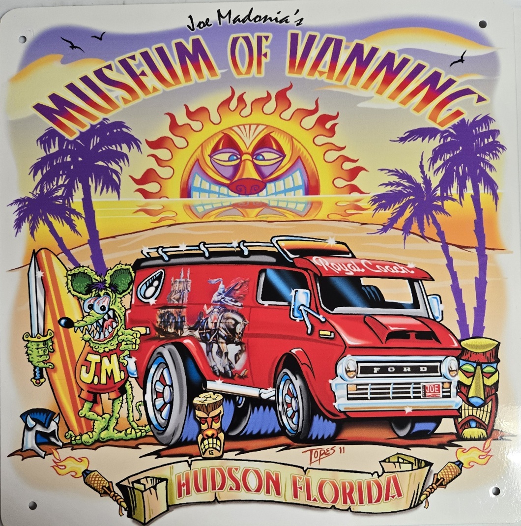 12" Square Metal Sign with Museum of Vanning Logo