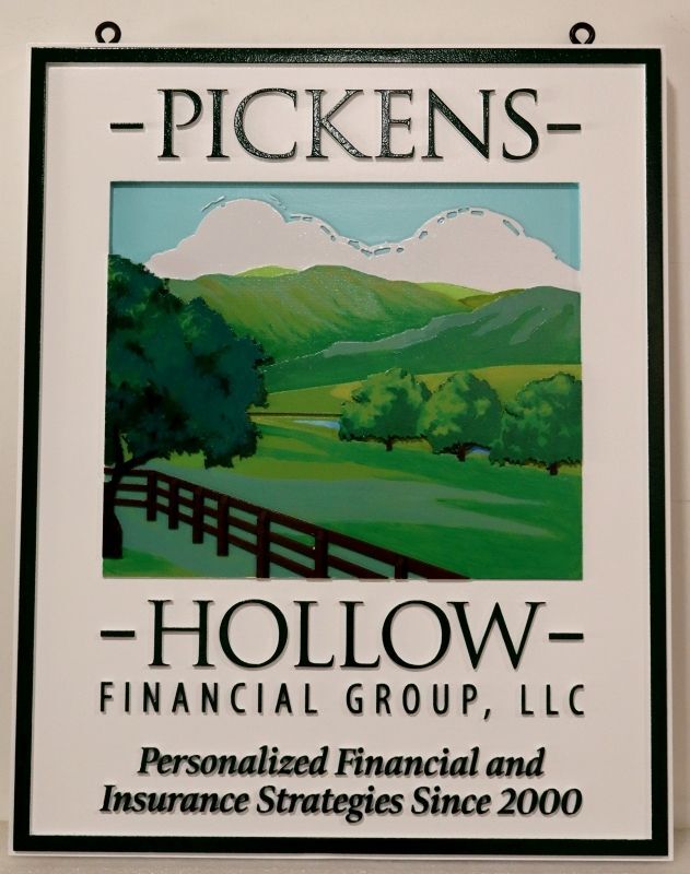 C12086 - Carved HDU Professional Office "Pickens Hollow Financial Group, LLC" Sign