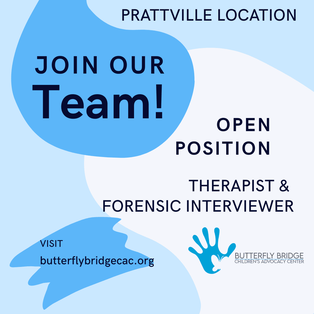 THERAPIST/FORENSIC INTERVIEWER Prattville Location (CLICK FOR MORE INFO)