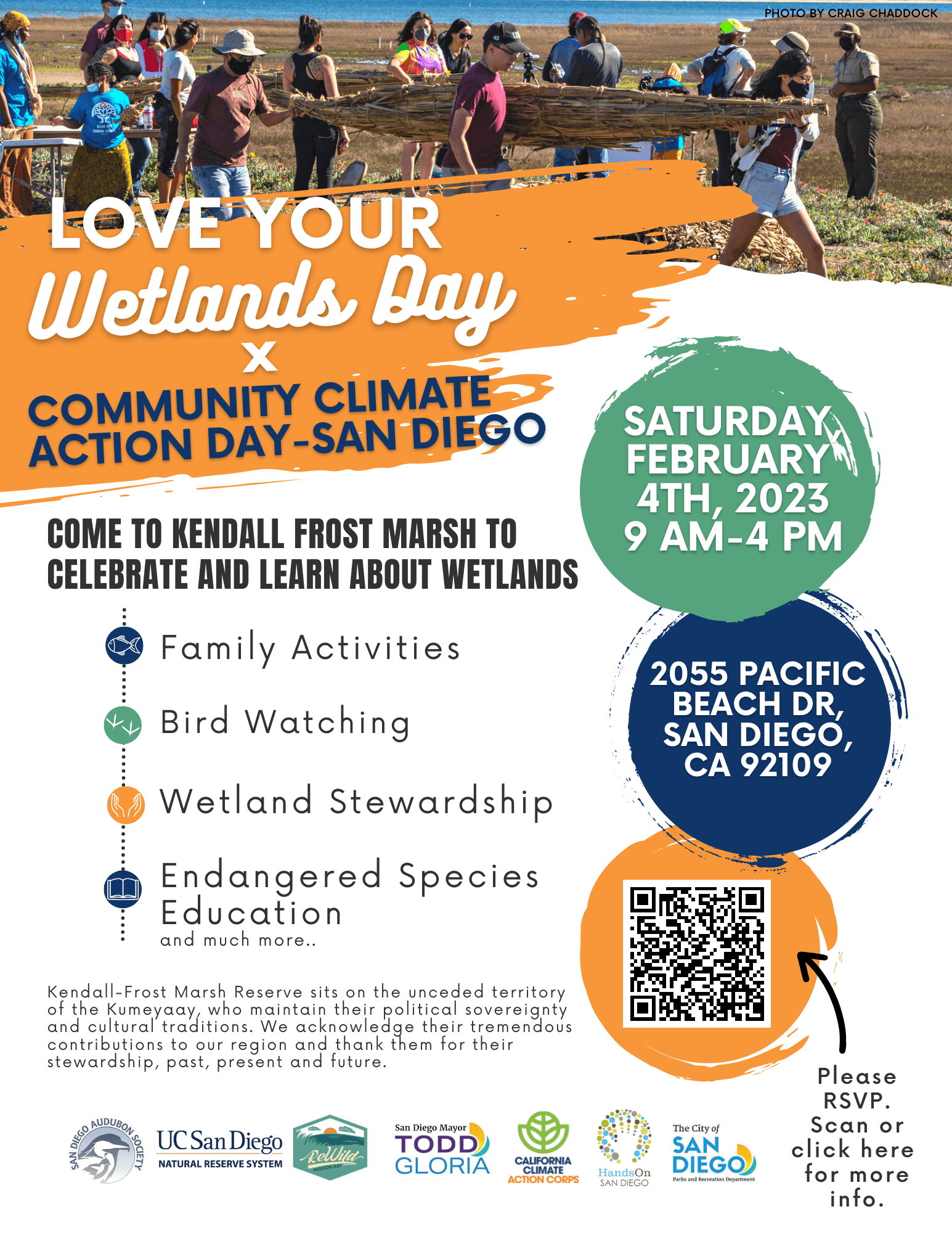 Love Your Wetlands Day and Community Climate Action Day San Diego flyer 