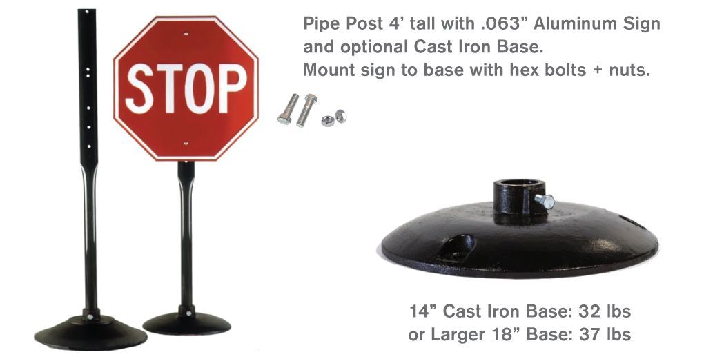 4ft Pipe Post & Base