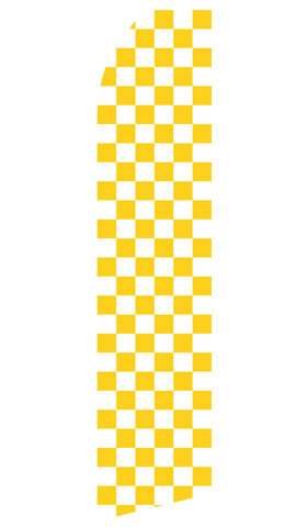 Yellow and White Checkered Econo Stock Flag