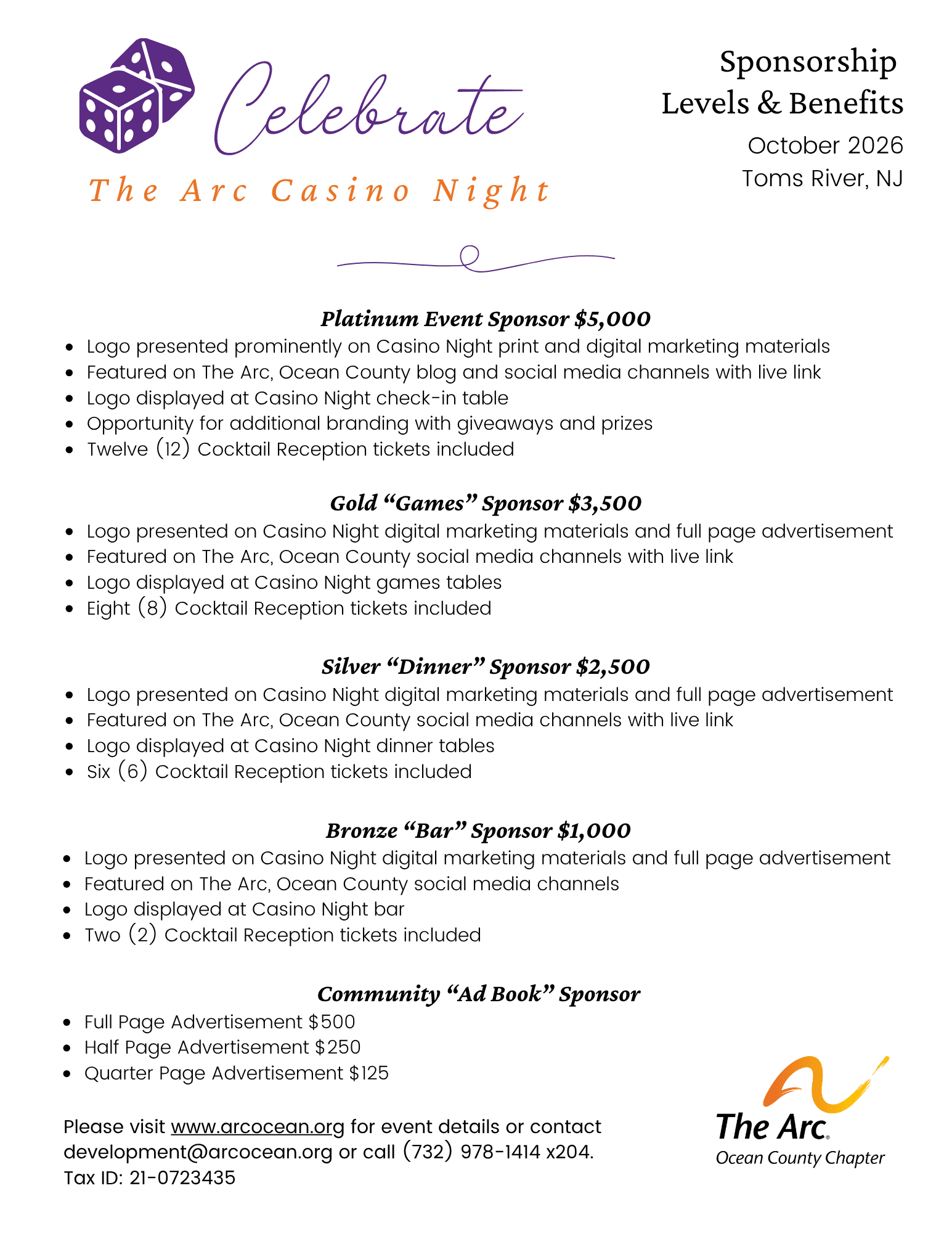 Casino Night Sponsorship