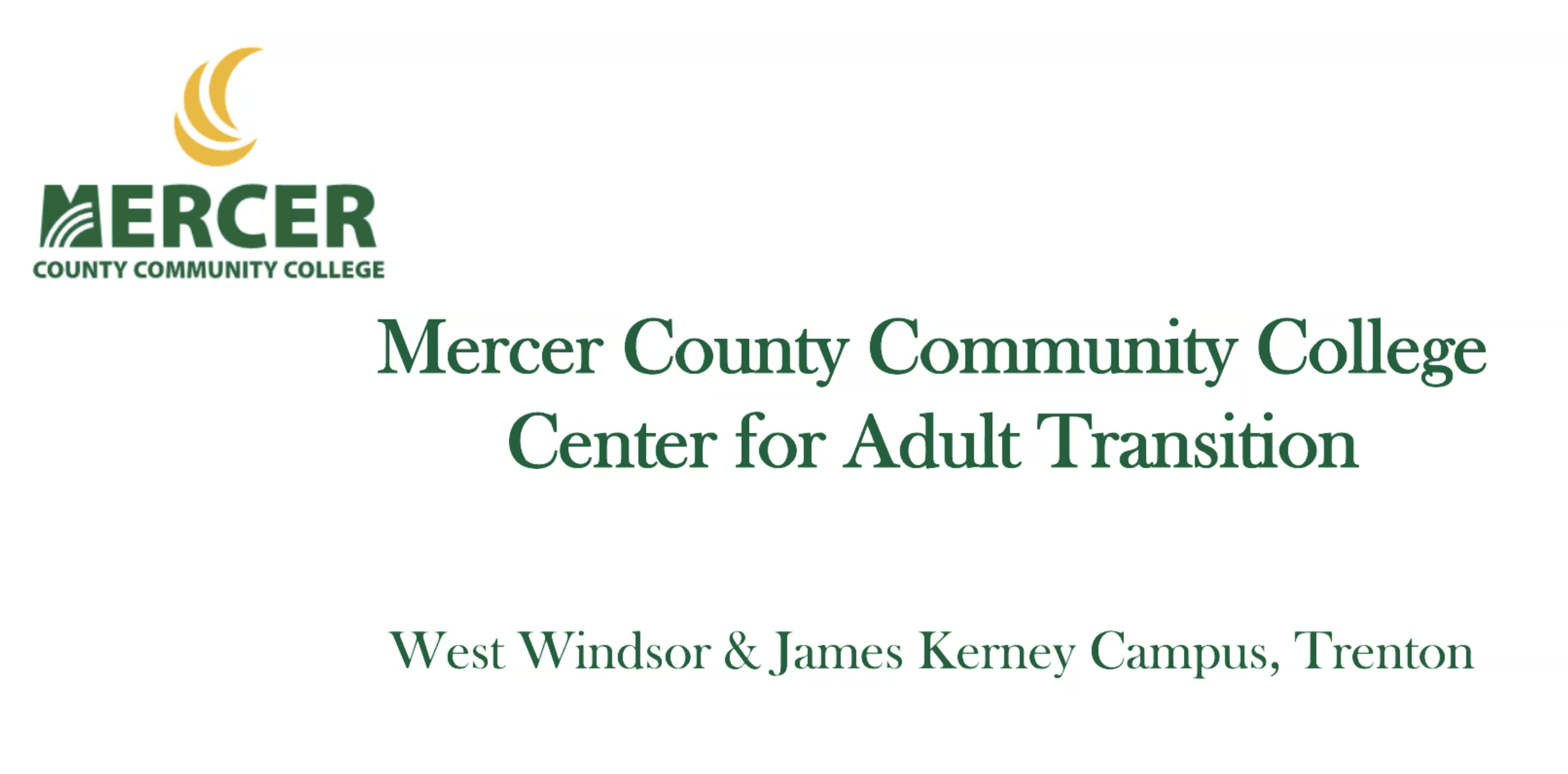 Mercer County Community College's Center for Adult Transition Program