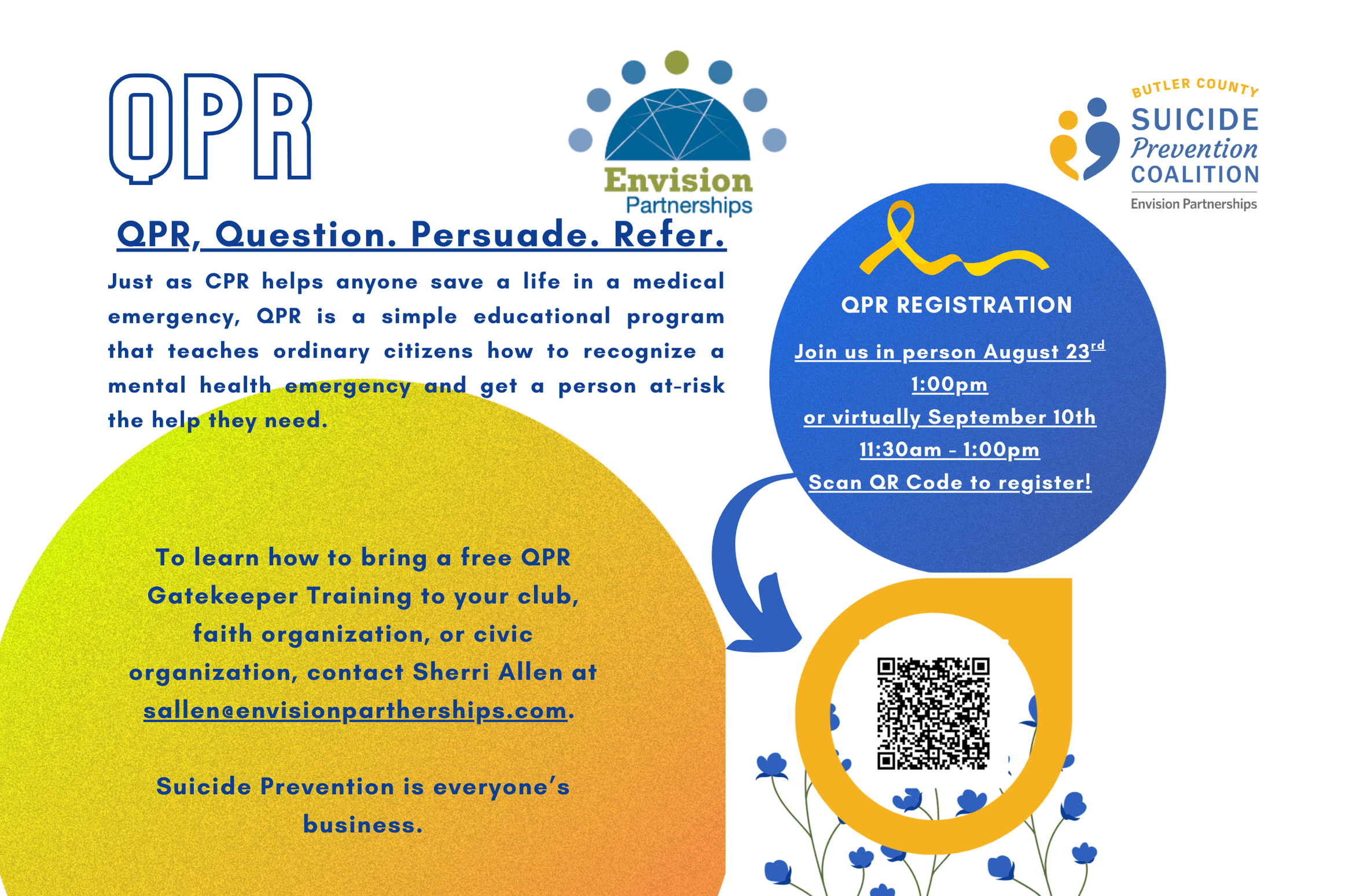 QPR Question. Persuade. Refer. Suicide Prevention Training