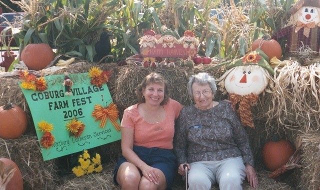 Marilyn Cohen Shapiro and Frances Cohen at Coburg Village Fall Festival in 2016