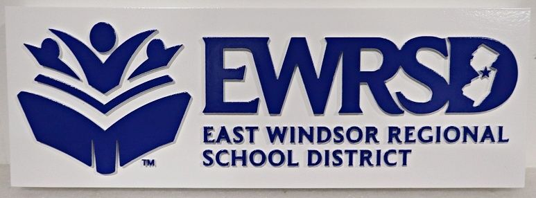 FA15609A- Carved and Sandblasted HDU Sign for "East Windsor Regional School District"