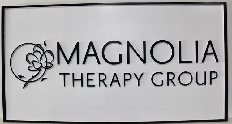 B11260 - Carved  2.5-D  Raised Relief HDU  Entrance Sign for the Magnolia Therapy Group