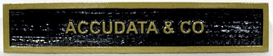 C12044 - Carved Raised Relief High-Density-Urethane (HDU) Sign for "Accudata & Co" Accounting Firm