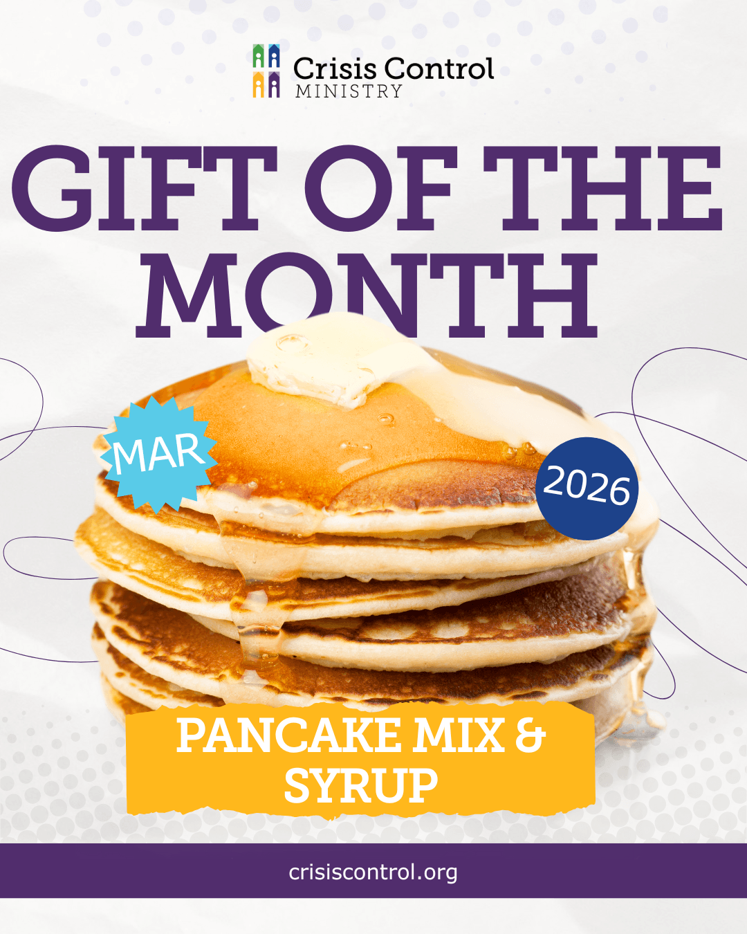 March 2026 Gift of the Month - Pancake Mix & Syrup