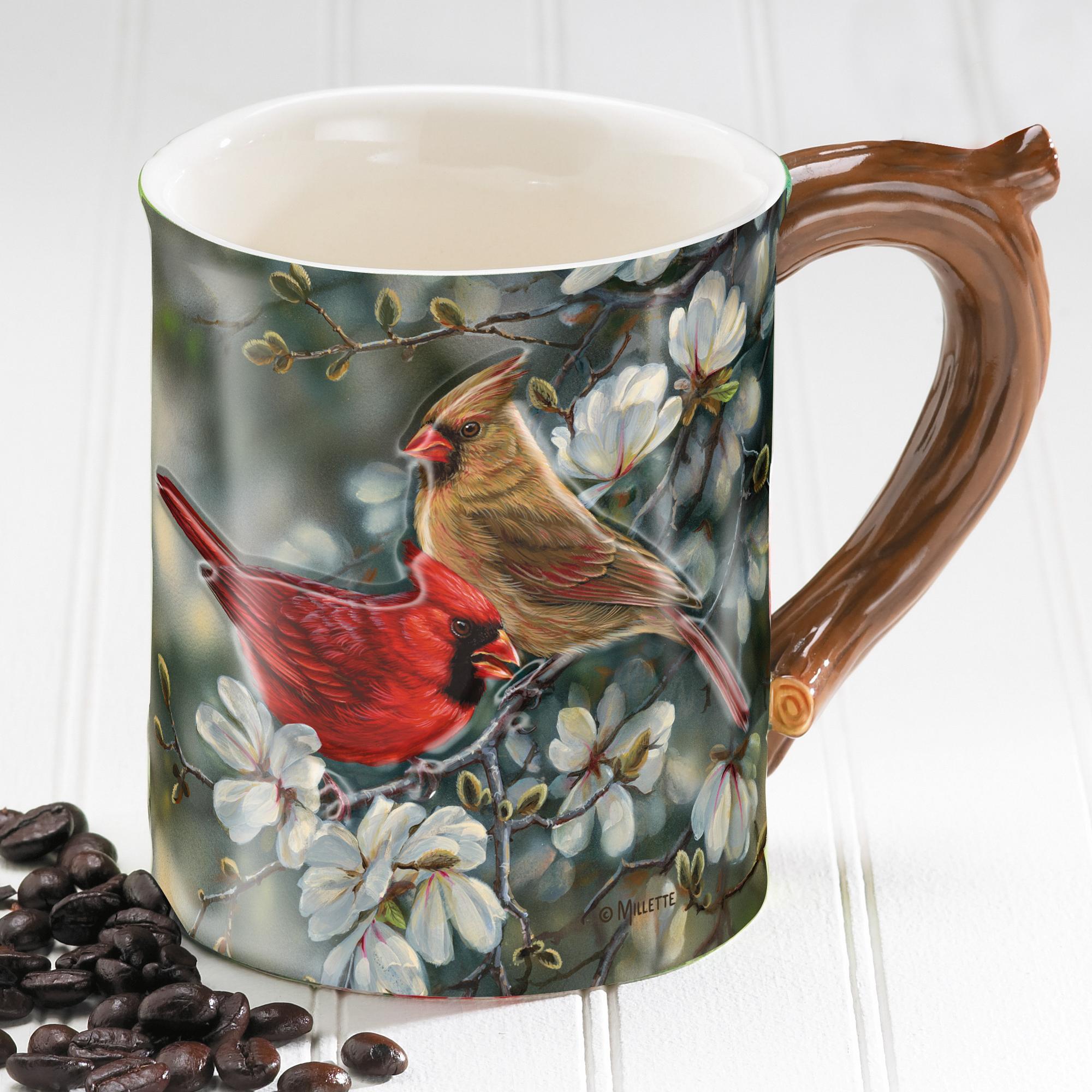Cardinals & Magnolias Sculpted Mug