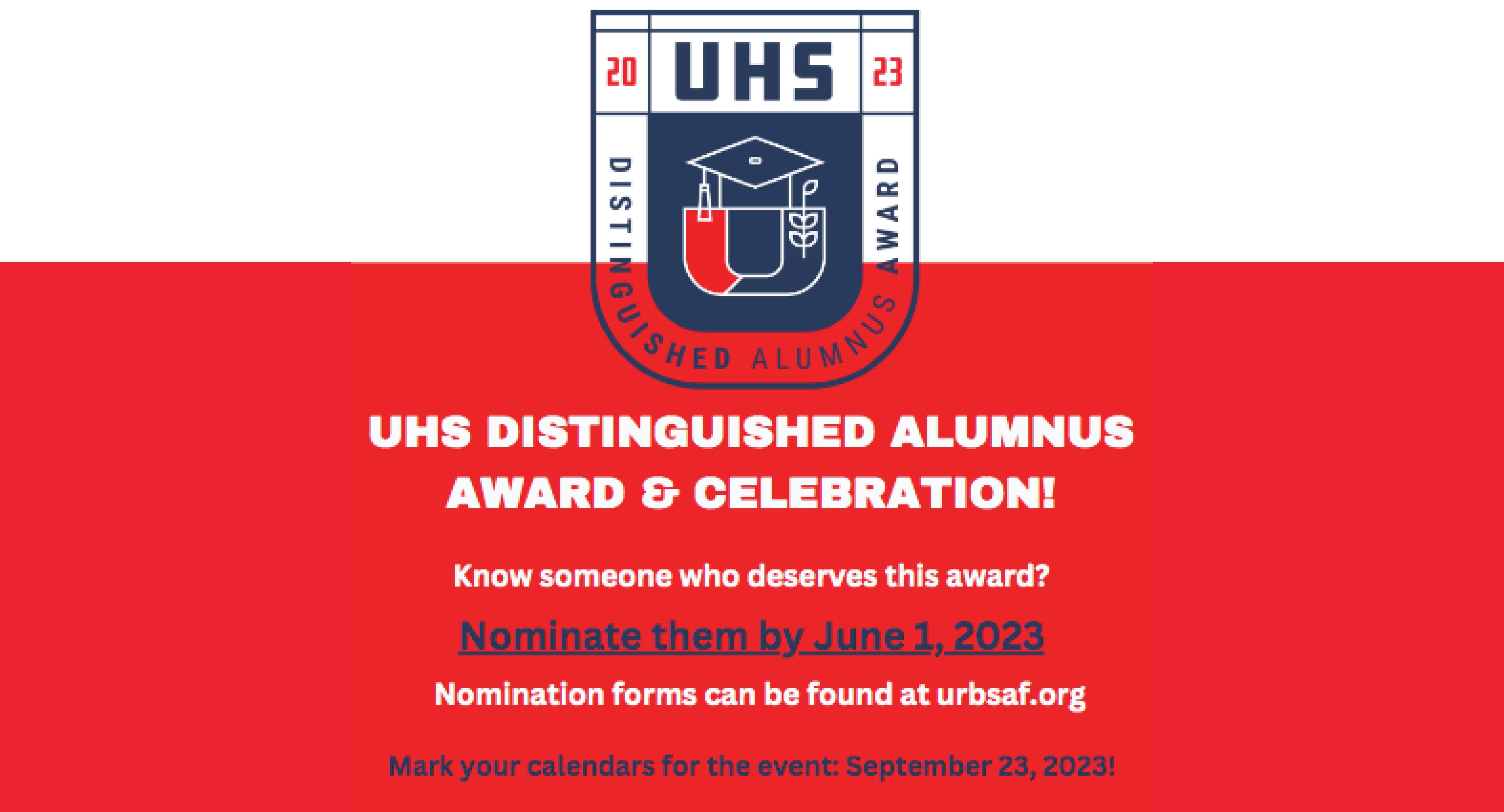 Nominate UHS Distinguished Alumnus Award
