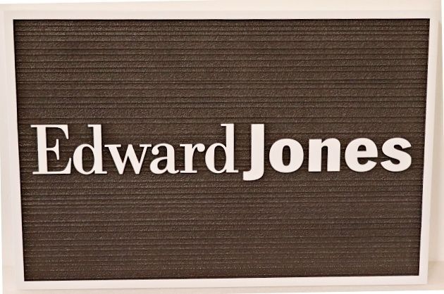 C12103B - Carved and Sandblasted Wood Grain Sign for "Edward Jones"