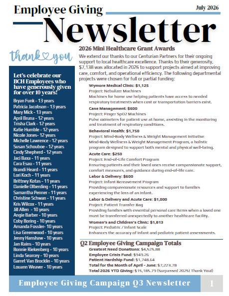 Q3 Employee Giving Newsletter