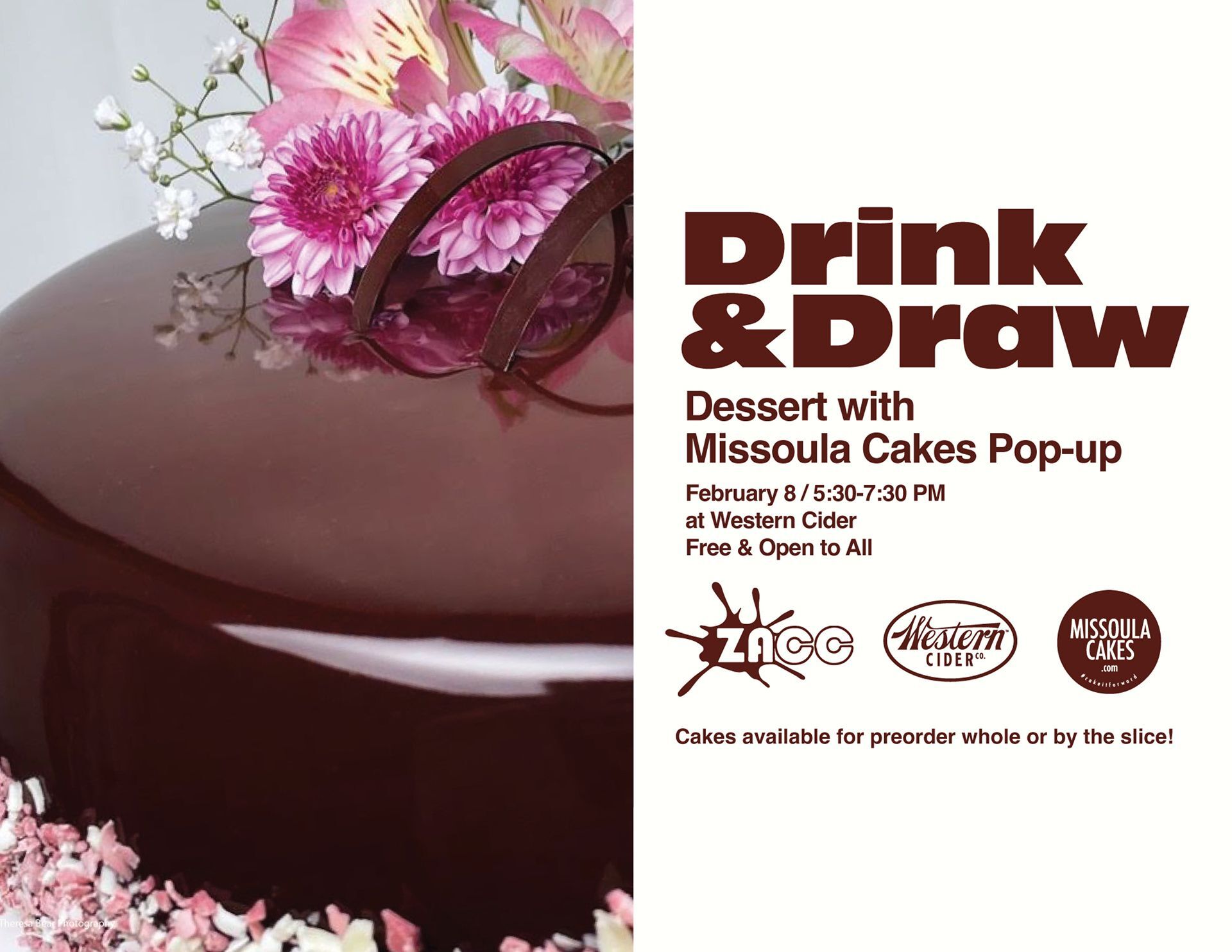 This month: Drink & Draw Dessert w/ Missoula Cakes