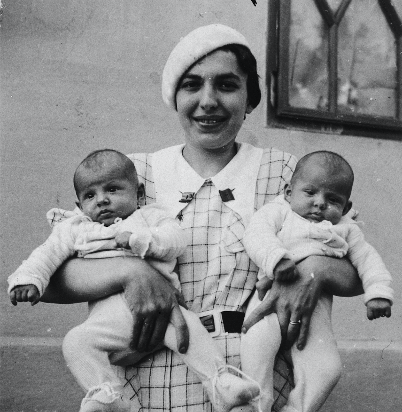 Mrs. Csengeri with Baby Twins