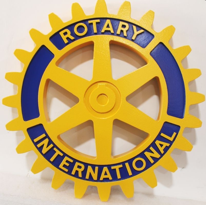 UP-1105 - Carved 2,5-D Plaque of the Emblem of the Rotary Club