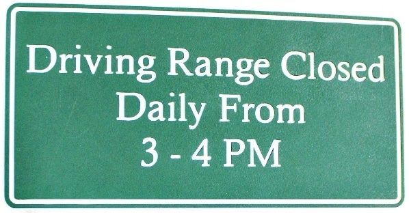 E14508 - Carved HDU Informational Sign for Driving Range