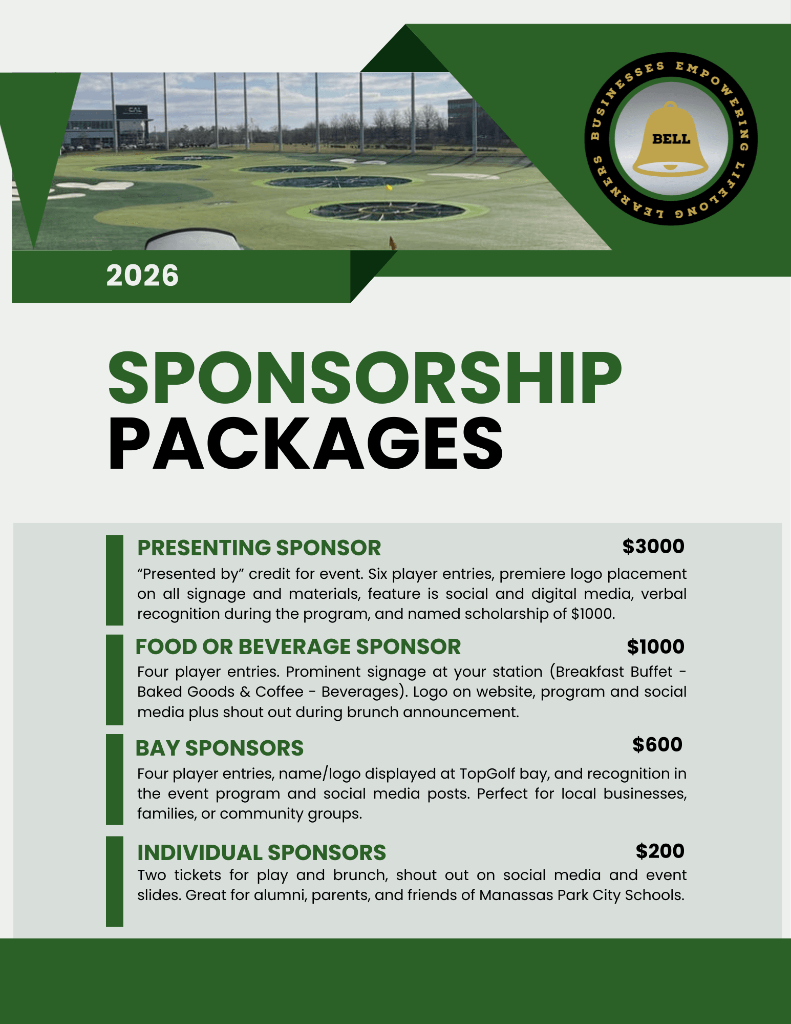 TopGolf Sponsorship Link is Live