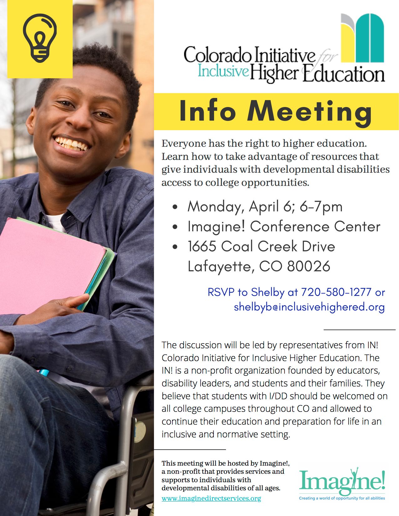 Imagine!, Inclusive Higher Education Info Meeting