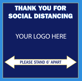 17 - Floor Decal - Thank You Social Distance with Your Logo