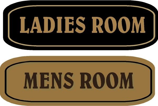GB16794 - Carved HDU Signs for Ladies' and Men's Restrooms