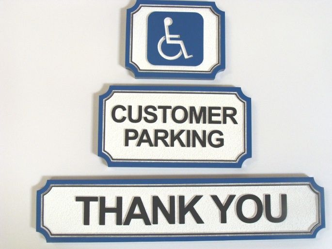 H17352 - -Carved  HDU "Customer  Parking" Signs