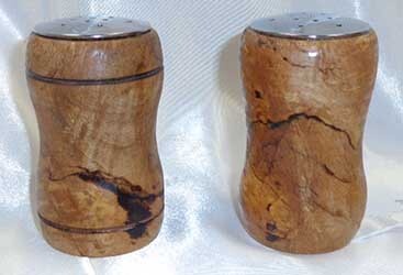 Spalted Maple Hand Turned Spalted Maple Shaker Set